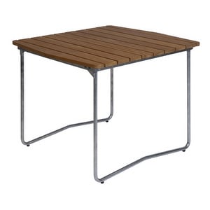 Pöytä B31, tiikki/teräs, 84 x 92 cm