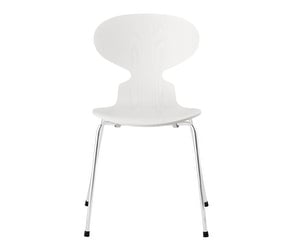 Muurahais-tuoli 3101, valkoinen/kromi, kuultomaalattu