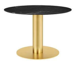 2.0-ruokapöytä, musta marmori/messinki, ⌀ 110 cm