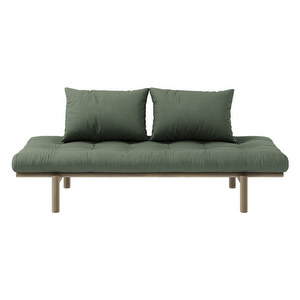 Pace Futon Sofa, Olive Green / Brown