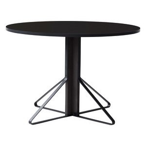 Kaari-pöytä, musta laminaatti/musta tammi, ø 110 cm