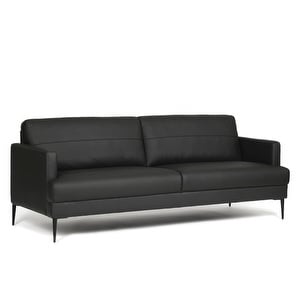 Prime21-sohva , musta nahka, L 203 cm