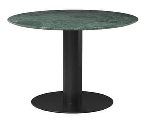 2.0-ruokapöytä, vihreä marmori/musta, ⌀ 110 cm