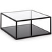 Blackhill-sohvapöytä, musta/lasi, 80 x 80 cm