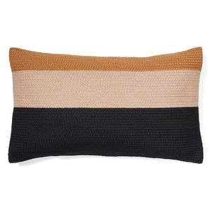 Saigua-tyynynpäällinen, musta/ruskea raita, 30 x 50 cm