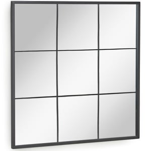 Ulrica Wall Mirror, Black Metal, 80 x 80 cm
