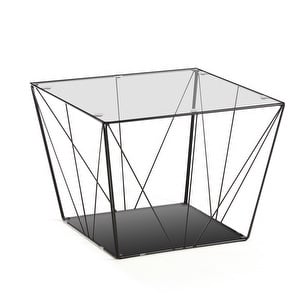 Tilo-sohvapöytä, lasi/musta, 60 x 60 cm