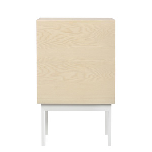 Laine-yöpöytä, valkolakattu saarni/valkoinen, K 65 cm