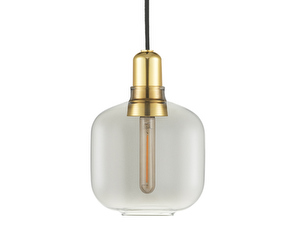 Amp Pendant Lamp, Grey/Brass, H 17 cm