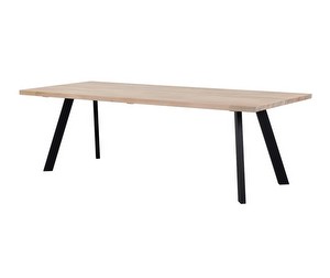Fred Dining Table, White Lacquered Oak, 100 x 240 cm