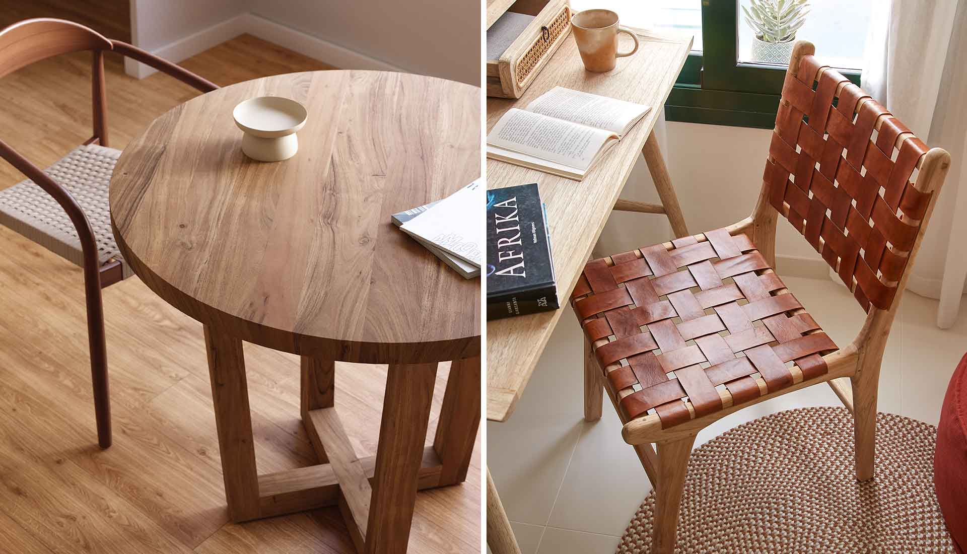 vepsalainen_kave_home_puinen_pyorea_ruokapoyta_nahkainen_tuoli_wooden_round_dining_table_leather_chair.jpg