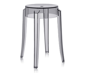 Charles Ghost Stool, Grey, H 46 cm