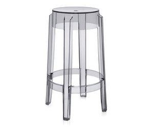 Charles Ghost Stool, Grey, H 65 cm