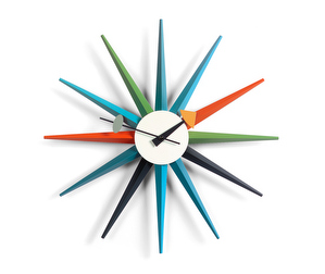 Sunburst Clock, Multicolour, ø 47 cm