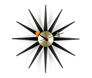 Sunburst Clock, Black/Brass, ø 47 cm