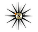 Sunburst Clock, Black/Brass, ø 47 cm