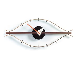 Eye Clock, Walnut/Brass