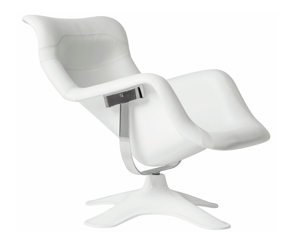 Artek Karuselli-tuoli valkoinen nahka, K 92 cm
