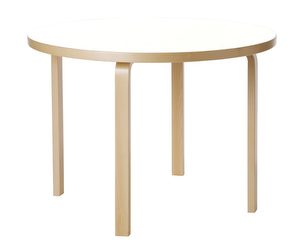 Table 90A, White Laminate, ø 100 cm