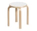 Stool E60, Birch/White