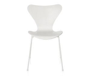 Chair 3107, “Series 7”, White, Coloured Ash, Monochrome