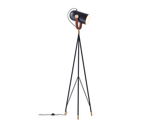 Carronade-lattiavalaisin, musta/pähkinä, K 175 cm Carronade-lattiavalaisin, musta/pähkinä, K 175 cm