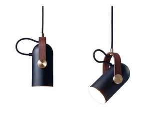 Carronade Pendant Lamp, Black/Walnut