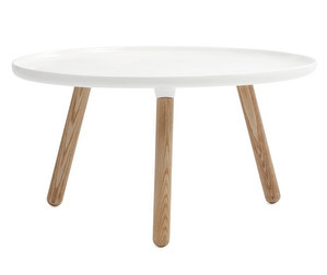 Tablo-pöytä, valkoinen/saarni, ø 78 cm