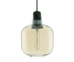 Amp Pendant Lamp, Gold/Green, H 17 cm