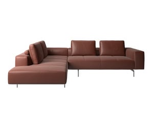 Amsterdam Corner Sofa, Estoril Leather 0954 Suede, W 228 cm