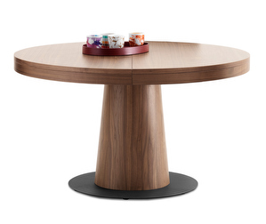 Granada Extendable Dining Table, Walnut/Anthracite, ø 130/182 cm