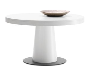 Granada Extendable Dining Table, White/Anthracite, ø 130/182 cm