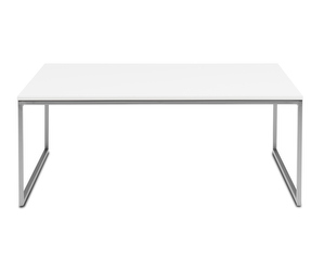 Lugo Coffee Table, White / Steel Leg, 91 x 91 cm