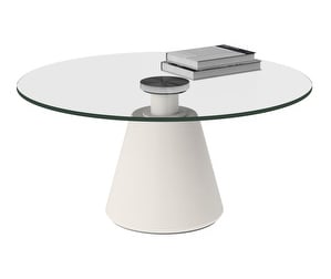 Madrid Coffee Table, Metal / Clear Glass, ø 80 cm