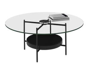 Madrid Coffee Table, Metal / Clear Glass, ø 99 cm