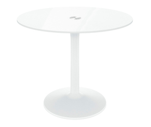 New York Dining Table, White Glass, ø 80 cm