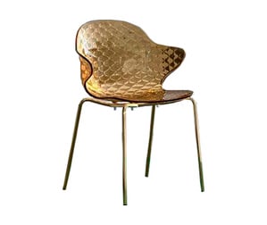 Saint Tropez Chair, Brass/Amber