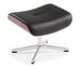 Timeout Footstool, Fantasy Leather Black / Walnut