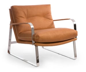 Shabby Lounge Chair, Jesolo Leather Cognac
