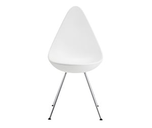 Drop Chair, White/Chrome