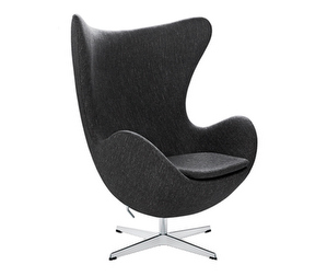 Egg Chair, Hallingdal Fabric 180 Dark Grey