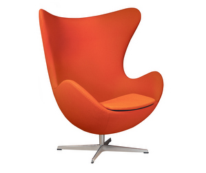 Egg Chair, Hallingdal Fabric 600 Orange/Red