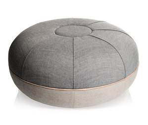 Pouf-rahi, harmaa/luonnonvalkoinen, ø 60 cm