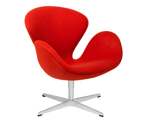 Swan Armchair, Divina Fabric 623 Red