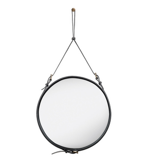 Adnet-peili, musta nahka, ø 58 cm