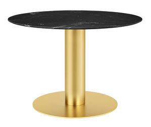 2.0-ruokapöytä, musta marmori / messinki, ⌀ 110 cm 2.0-ruokapöytä, musta marmori / messinki, ⌀ 110 cm