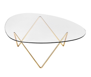 Pedrera Coffee Table, Glass/Brass Base