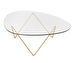 Pedrera Coffee Table, Glass/Brass Base