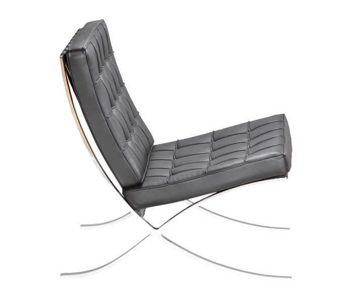 Knoll Barcelona-tuoli musta nahka/kromi