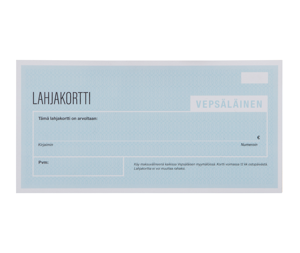 Vepsäläinen lahjakortti 100 €